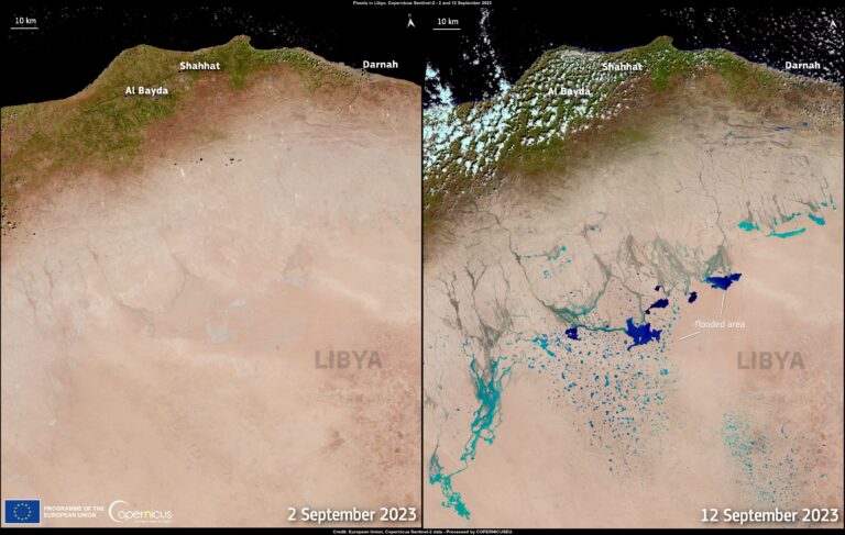 Tormenta “Daniel” deja grandes lagos en Libia